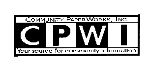 COMMUNITY PAPERWORKS, INC. CPWI YOUR SOURCE FOR COMMUNITY INFORMATION