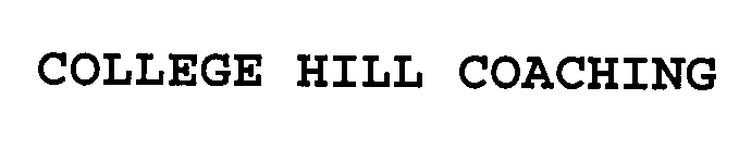 COLLEGE HILL COACHING