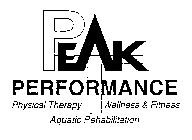 PT PEAK PERFORMANCE PHYSICAL THERAPY WELLNESS & FITNESS AQUATIC REHABILITATIONLNESS & FITNESS AQUATIC REHABILITATION