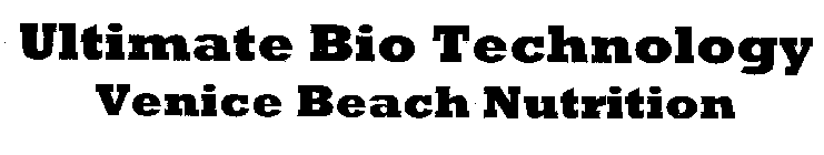 ULTIMATE BIO TECHNOLOGY VENICE BEACH NUTRITION