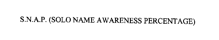 S.N.A.P. (SOLO NAME AWARENESS PERCENTAGE)