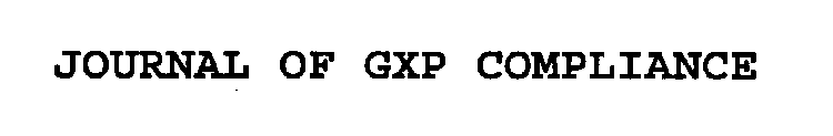JOURNAL OF GXP COMPLIANCE