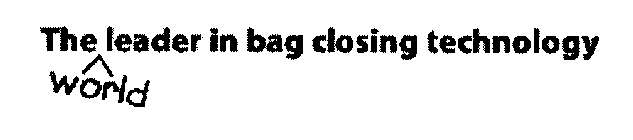 THE WORLD LEADER IN BAG CLOSING TECHNOLOGY