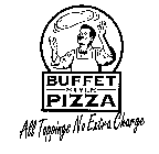 BUFFET STYLE PIZZA ALL TOPPINGS NO EXTRA CHARGE