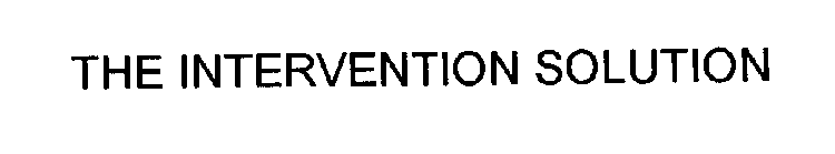 THE INTERVENTION SOLUTION