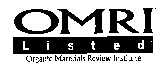 OMRI LISTED ORGANIC MATERIALS REVIEW INSTITUTE