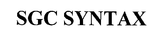 SGC SYNTAX