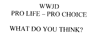 WWJD PRO LIFE - PRO CHOICE WHAT DO YOU THINK?