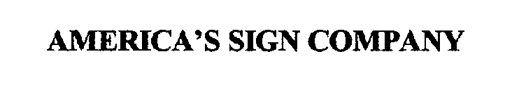 AMERICA'S SIGN COMPANY