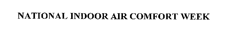 NATIONAL INDOOR AIR COMFORT WEEK