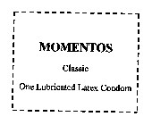 MOMENTOS CLASSIC ONE LABRICATED LATEX CONDOM ANATOMIC FORM