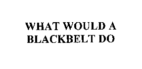 WHAT WOULD A BLACKBELT DO