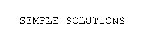 SIMPLE SOLUTIONS