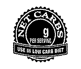 NET CARBS G PER SERVING USE IN LOW CARB DIET