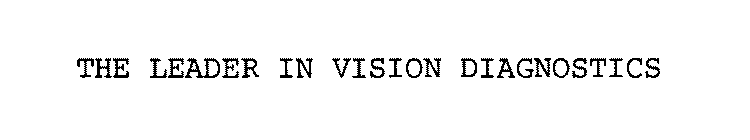 THE LEADER IN VISION DIAGNOSTICS