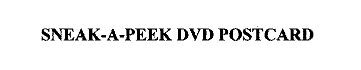 SNEAK-A-PEEK DVD POSTCARD