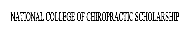 NATIONAL COLLEGE OF CHIROPRACTIC SCHOLARSHIP