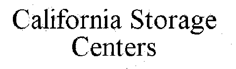 CALIFORNIA STORAGE CENTERS