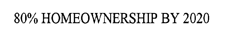 80% HOMEOWNERSHIP BY 2020