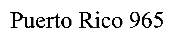 PUERTO RICO 965