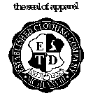 THE SEAL OF APPAREL ESTABLISHED CLOTHING COMPANY EST'D 1978 MCMLXXVIII ETD