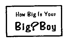 HOW BIG IS YOUR BIG? BOY