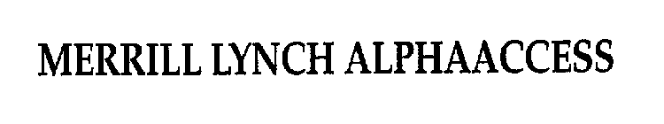 MERRILL LYNCH ALPHAACCESS