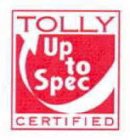 TOLLY UP TO SPEC CERTIFIED