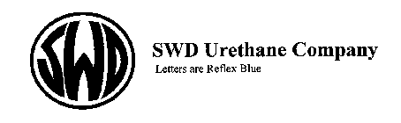 SWD SWD URETHANE COMPANY LETTERS ARE REFLEX BLUE
