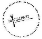 M CROWD RESTAURANT GROUP MERCURY CHOPHOUSE MI COCINA TACO DINER THE MERCURY GRILL MAINSTREAM FISH HOUSE