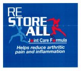 RE STORE ALL JOINT CARE FORMULA HELPS REDUCE ARTHRITIC PAIN AND INFLAMMATION