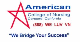 AMERICAN COLLEGE OF NURSING CONCORD, CALIFORNIA (888) WE LUV VN 