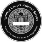 CERTIFIED LAWYER REFERRAL SERVICE PURSUANT TO STATE BAR RULES AND REGULATIONS THE STATE BAR OF CALIFORNIA · JULY 29TH 1927 · NO. - - - -
