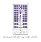 PIVOTIER BUSINESS INTELLIGENCE MADE SIMPLE
