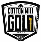COTTON MILL GOLD PALE ALE TUPPS BREWERY HANDCRAFTED IN MCKINNEY, TX.