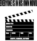 EVERYONE IS IN HIS OWN MOVIE MOVIE TITLE DIRECTOR PRODUCER DATE SCENE TAKE ROLL LIGHTS, CAMERA, ACTION!