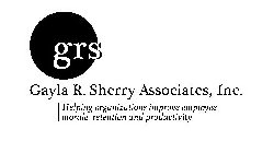 GRS GAYLA R. SHERRY ASSOCIATES, INC. HELPING ORGANIZATIONS IMPROVE EMPLOYEE MORALE, RETENTION AND PRODUCTIVITY