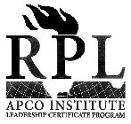 RPL APCO INSTITUTE LEADERSHIP CERTIFICATE PROGRAM