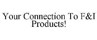 YOUR CONNECTION TO F&I PRODUCTS!