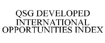 QSG DEVELOPED INTERNATIONAL OPPORTUNITIES INDEX