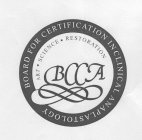 BCCA BOARD FOR CERTIFICATION INCLINICAL ANAPLASTOLOGY ART · SCIENCE · RESTORATION