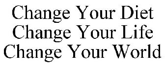 CHANGE YOUR DIET CHANGE YOUR LIFE CHANGE YOUR WORLD