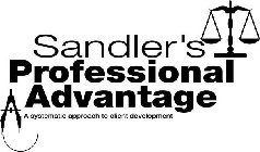 SANDLER'S PROFESSIONAL ADVANTAGE A SYSTEMATIC APPROACH TO CLIENT DEVELOPMENT