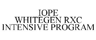 IOPE WHITEGEN RXC INTENSIVE PROGRAM