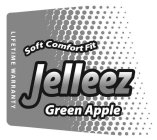 JELLEEZ GREEN APPLE SOFT COMFORT FIT LIFETIME WARRANTY