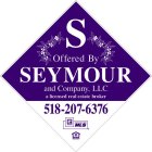 S OFFERED BY SEYMOUR AND COMPANY, LLC A LICENSED REAL ESTATE BROKER 518-207-6376 R REALTOR MULTIPLE LISTING SERVICE MLS EQUAL HOUSING OPPORTUNITY
