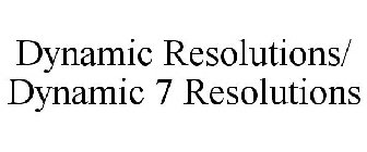 DYNAMIC RESOLUTIONS/ DYNAMIC 7 RESOLUTIONS
