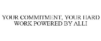YOUR COMMITMENT, YOUR HARD WORK POWERED BY ALLI