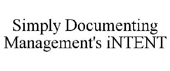SIMPLY DOCUMENTING MANAGEMENT'S INTENT