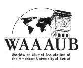 WAAAUB WORLDWIDE ALUMNI ASSOCIATION OF THE AMERICAN UNIVERSITY OF BEIRUT